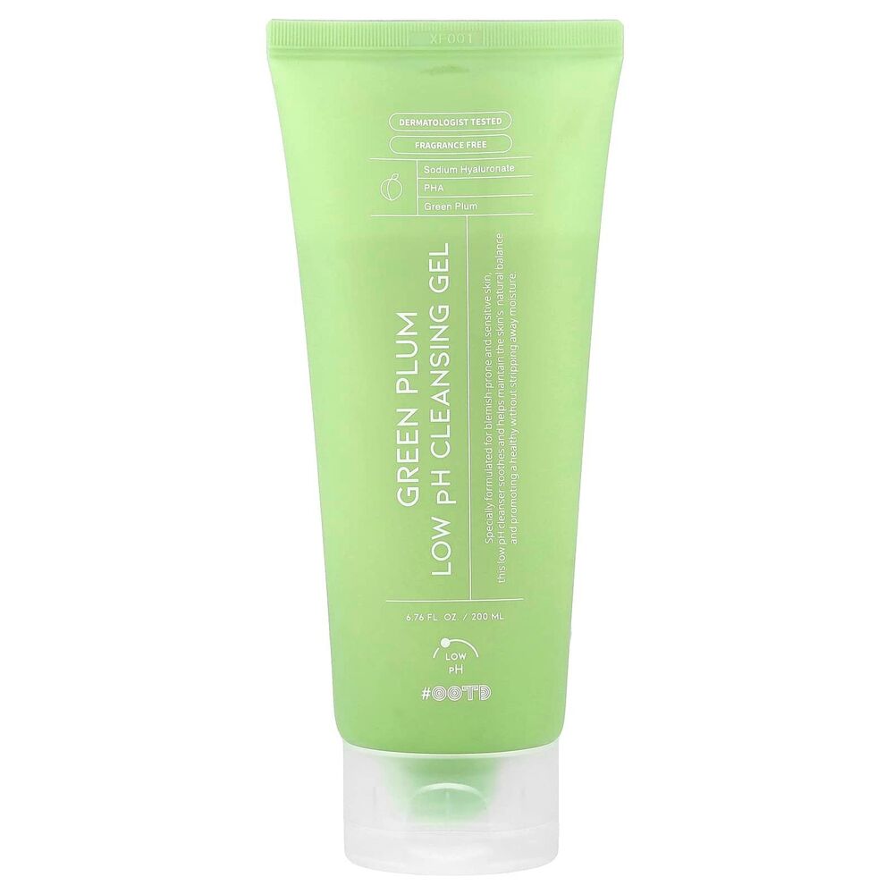 OOTD Green Plum Low pH Cleansing Gel, Fragrance Free, 6.67 fl oz (200 ml)
